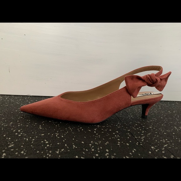 Zara Shoes Pink Suede Kitten Heels Poshmark